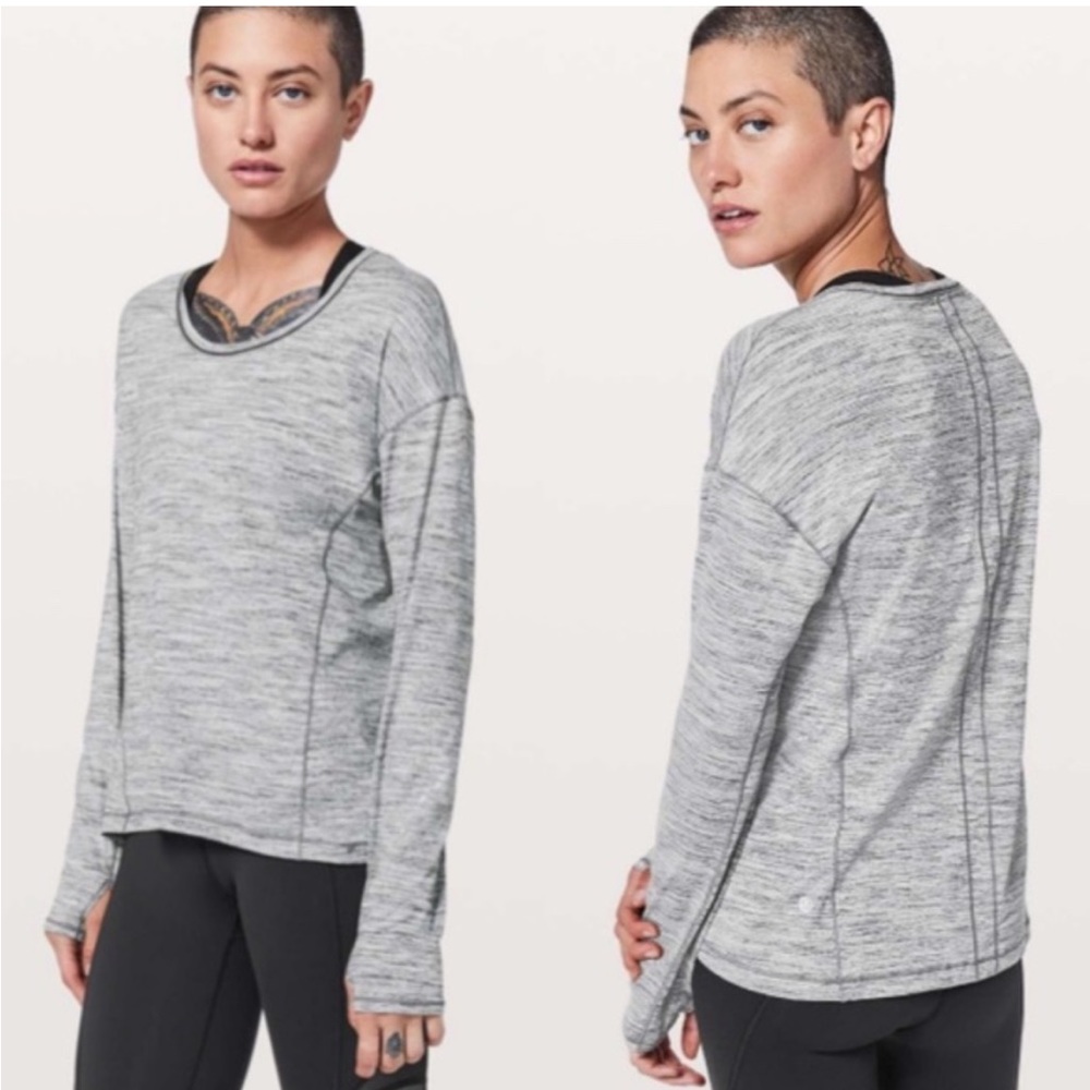❌SOLD❌ Lululemon Embrace Long Sleeve Space Dye Camo Grey Size 4